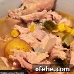 Smoked Turkey Stew served in white bowl