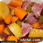 Smoked Beef Stew In A White Bowl