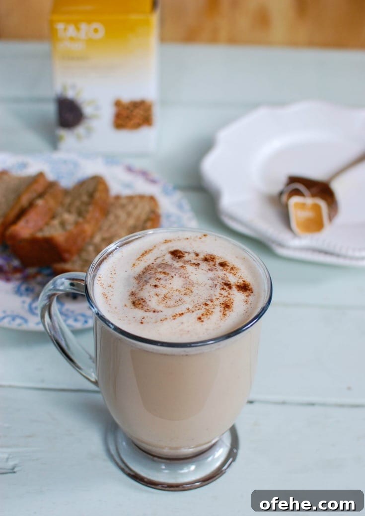 How to Make a Cozy Homemade Chai Latte Recipe 4 Homemade Chai Tea Latte with bread.