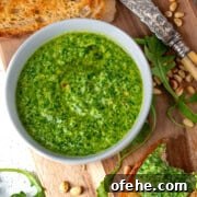 Fresh Arugula Pesto Recipe: Zesty Sauce for Pasta & Sandwiches 8 Arugula pesto, also known as rocket pesto, served with toasted ciabatta.