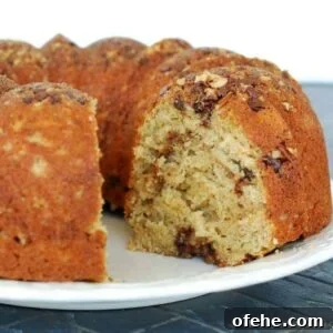 Moist Banana Coffee Cake with Sour Cream Glaze 2 You'll love this recipe for Banana Coffee cake with chocolate and nut topping!