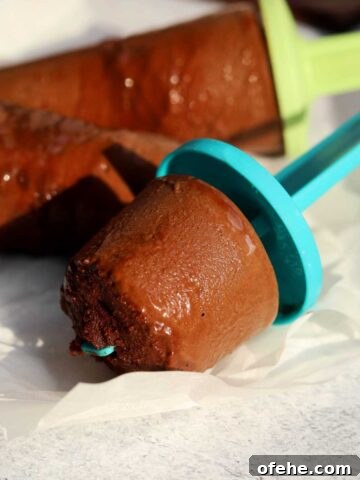 banana chocolate fudge popsicles