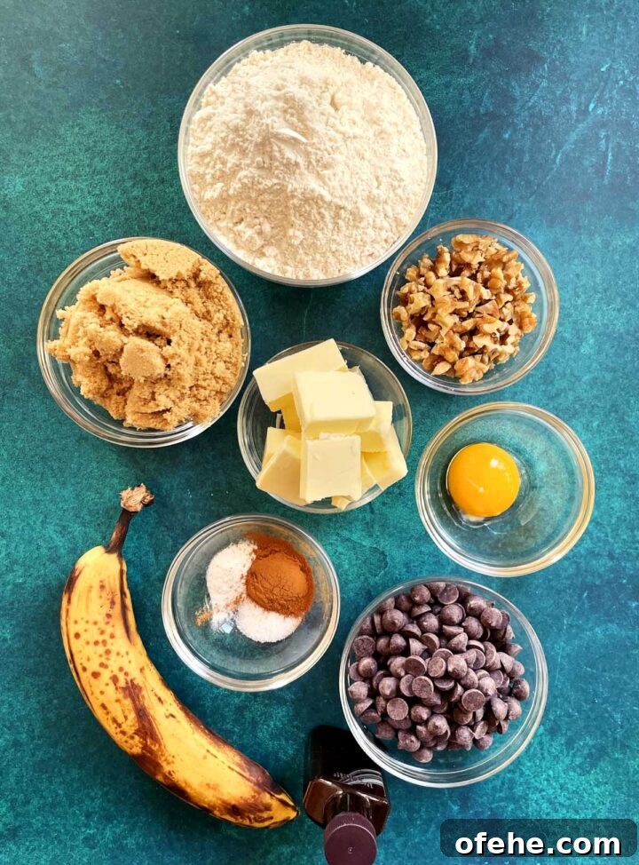 Chocolate Chip Banana Bread Cookies Recipe — Soft & Chewy Treats 4 chocolate chip banana bread cookies ingredients