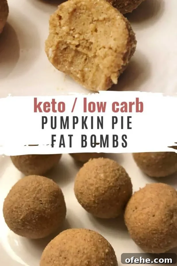 Keto No-Bake Pumpkin Fat Bombs for Low-Carb Desserts 4 pumpkin pie fat bomb pin