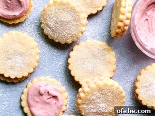 Strawberry Cream Sandwich Cookies