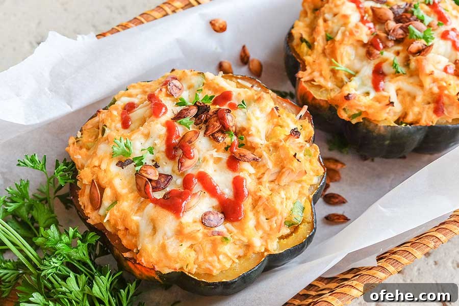 35+ Gluten-Free September Recipes for Seasonal Eating 11 stuffed acorn squash with cheesy buffalo leftover turkey