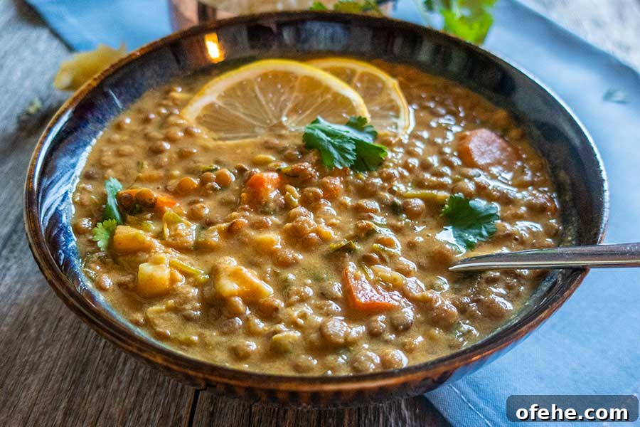 35+ Gluten-Free September Recipes for Seasonal Eating 10 somali lentil stew in a bowl with lemon slices