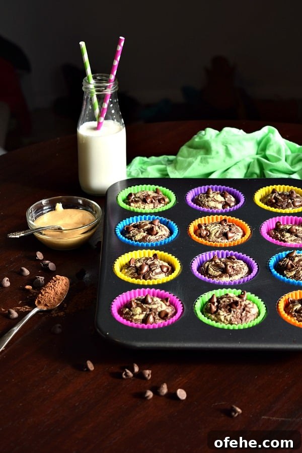 Chocolate Peanut Butter Black Bean Muffins — Protein-Rich Treats 2 Muffin pan full of Chocolate Peanut Butter Black Bean Muffins