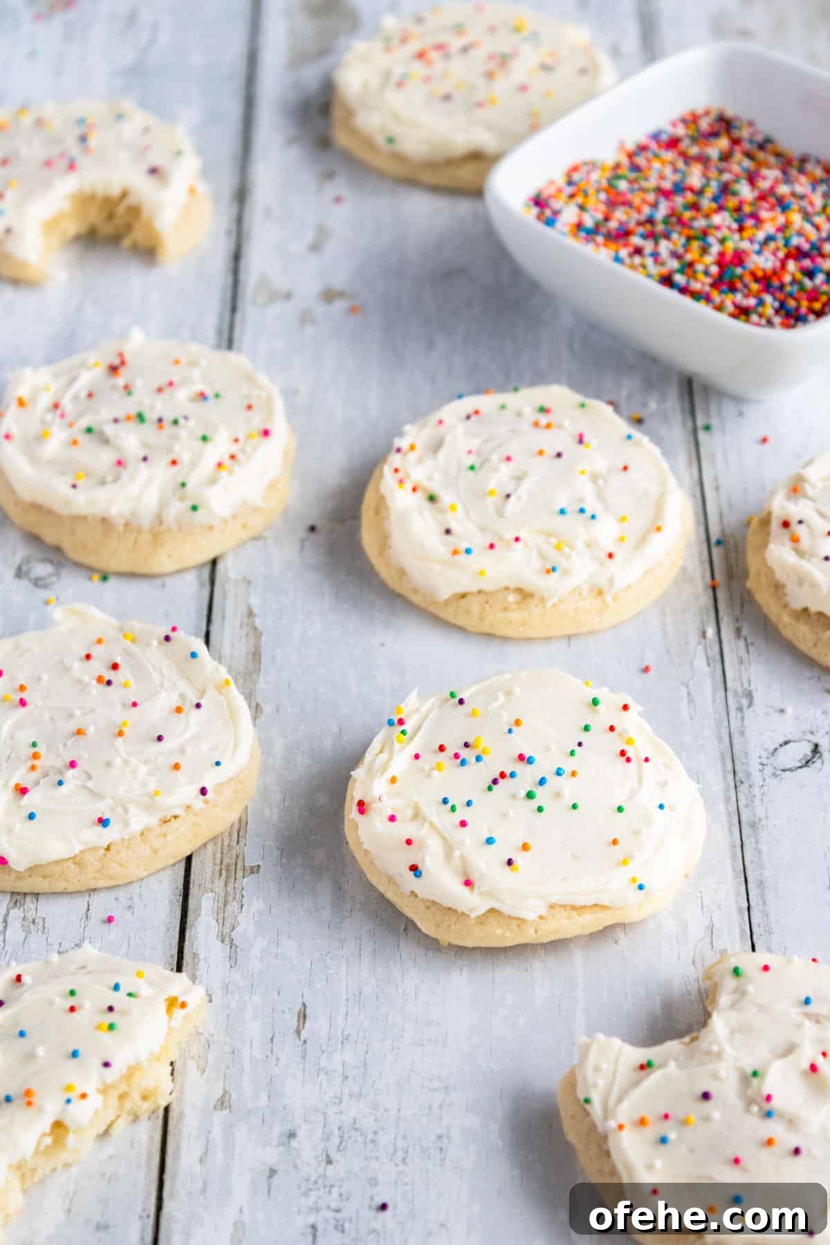 Soft and Creamy Sour Cream Cookies Recipe 2 Sour cream cookies on the counter.
