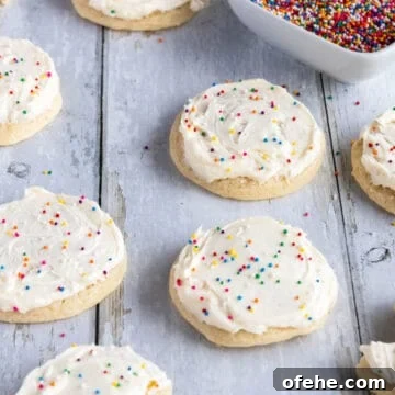 Soft and Creamy Sour Cream Cookies Recipe 12 Sour cream cookies on the counter top.