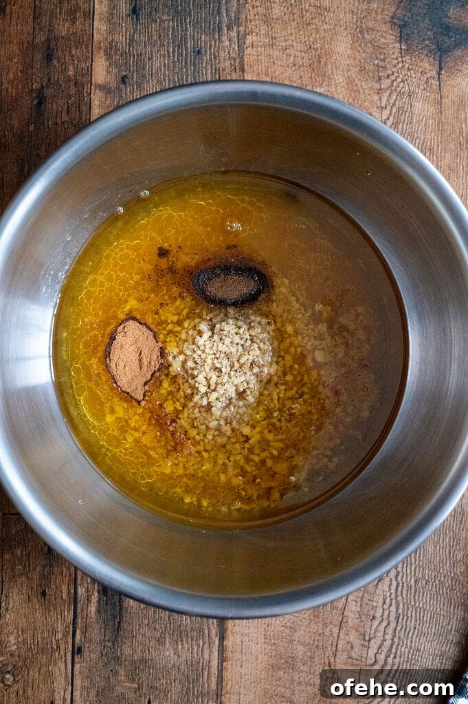 mixing the wet ingredients