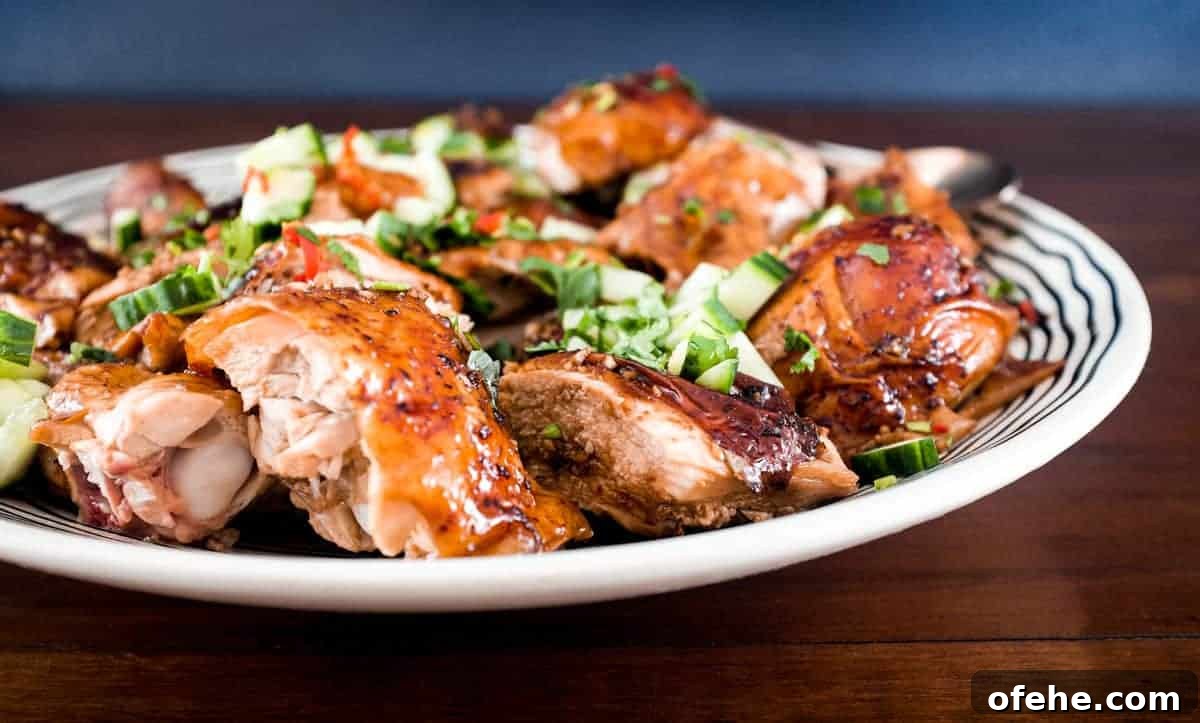 Shandong Roast Chicken | www.cookeatworld.com Shandong Roast Chicken with cucumber, chilli and cilantro