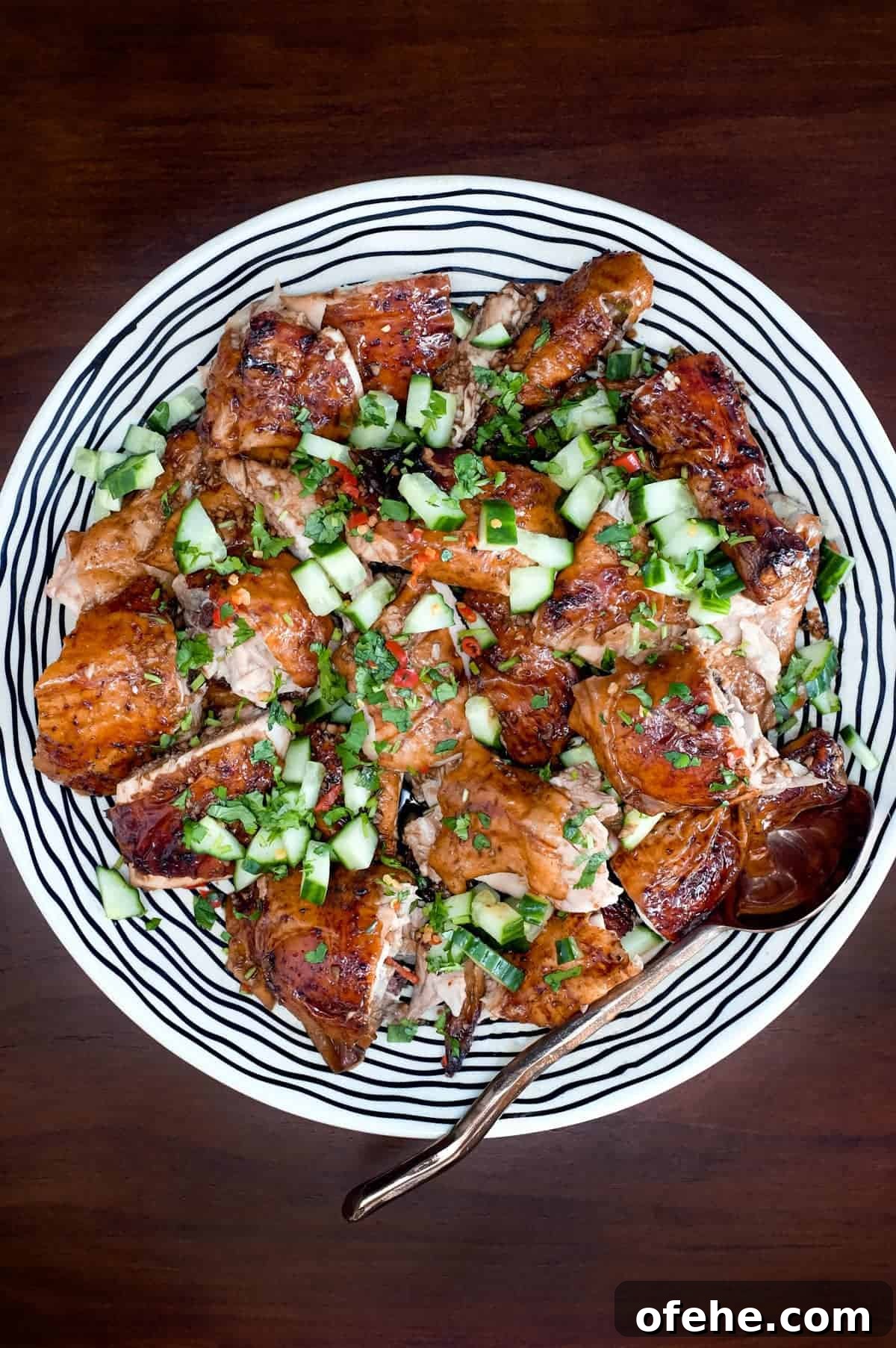 Shandong Roast Chicken | www.cookeatworld.com Shandong Roast Chicken with cucumber, chilli and cilantro