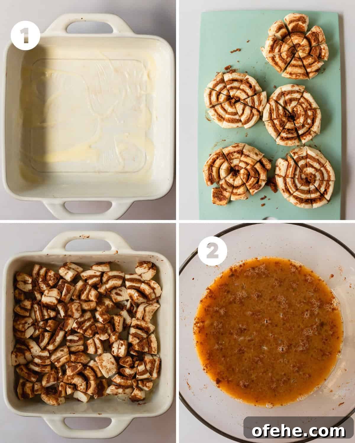 Cinnamon Roll French Toast Recipe: Sweet Breakfast Brunch Idea 5 Preheat the oven to 375 F (190 C) for at least 20 - 30 minutes before baking the cinnamon roll casserole. Grease an 8 x 8 (20 cm) baking dish with 2 tablespoons (30 ml ) melted butter. Cut the canned cinnamon rolls into pieces. Each cinnamon roll can be cut into 6 - 8 equally sized pieces. Place the cinnamon roll pieces in a single layer in the bottom of the prepared baking dish.
In a mixing bowl whisk the eggs until lightly beaten. Whisk in the milk, vanilla extract and cinnamon until well combined. Whisk in the maple syrup until well combined.