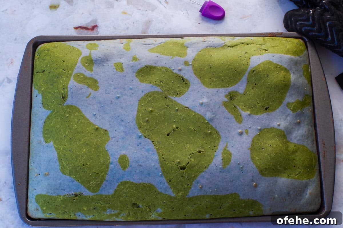 Colorful Earth Day Sheet-Pan Pancakes Recipe 15 Baked Earth Day Sheet Pan Pancakes that look liek a world map.