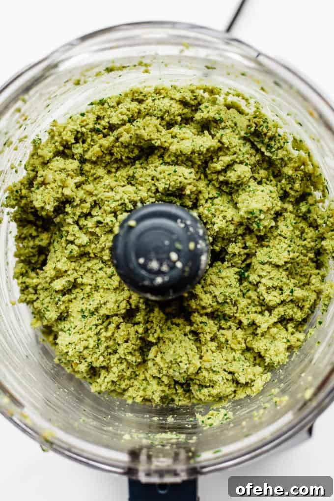 Crispy Air Fryer Falafel Recipe with Tahini Sauce 6 baked falafel dough in a food processor