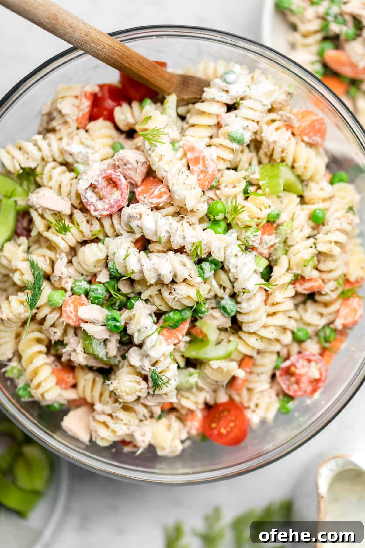Lemon Tuna Pasta Salad with Fresh Herbs and Veggies 2 tuna pasta salad