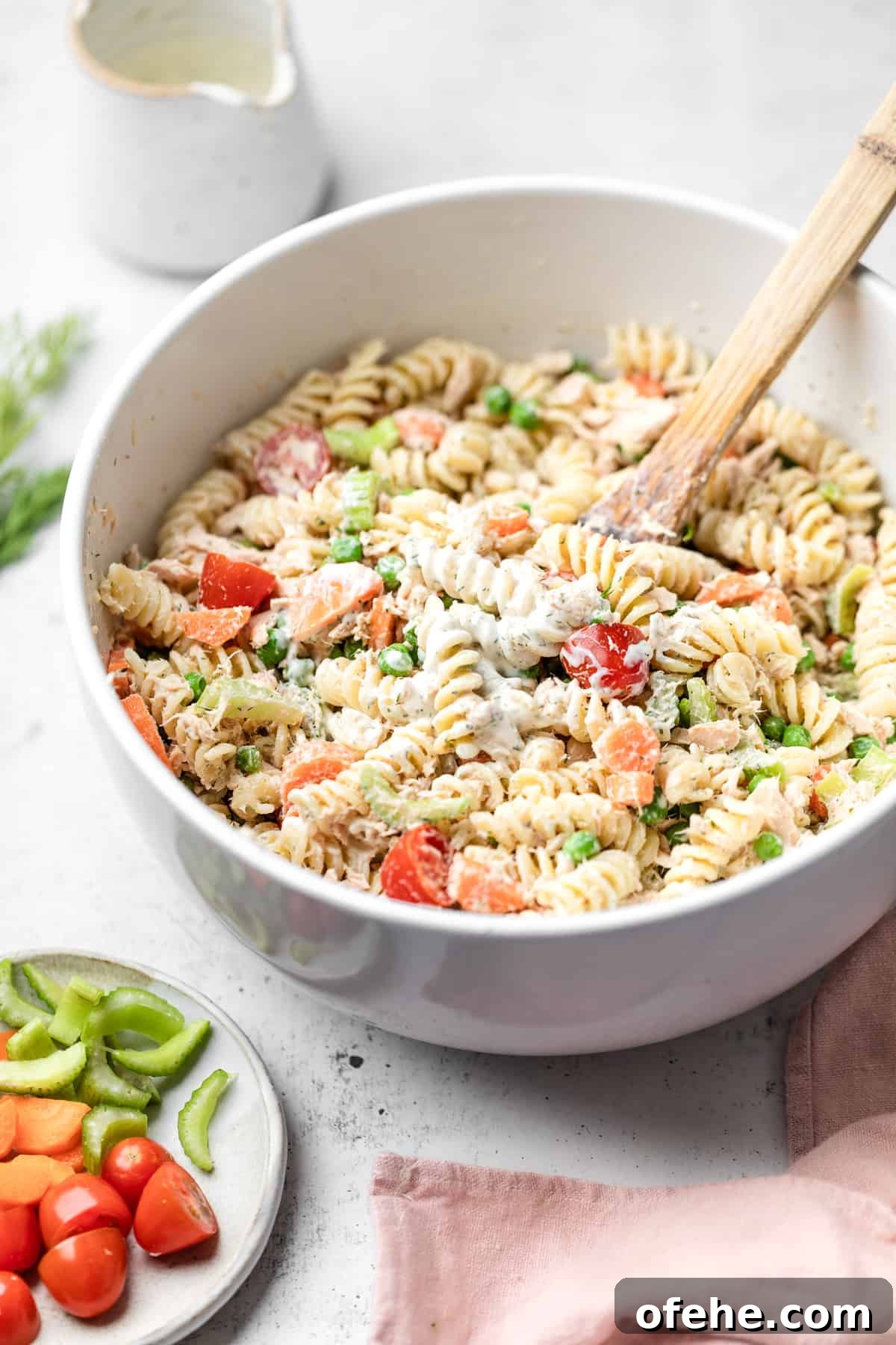 Lemon Tuna Pasta Salad with Fresh Herbs and Veggies 6 tuna pasta salad