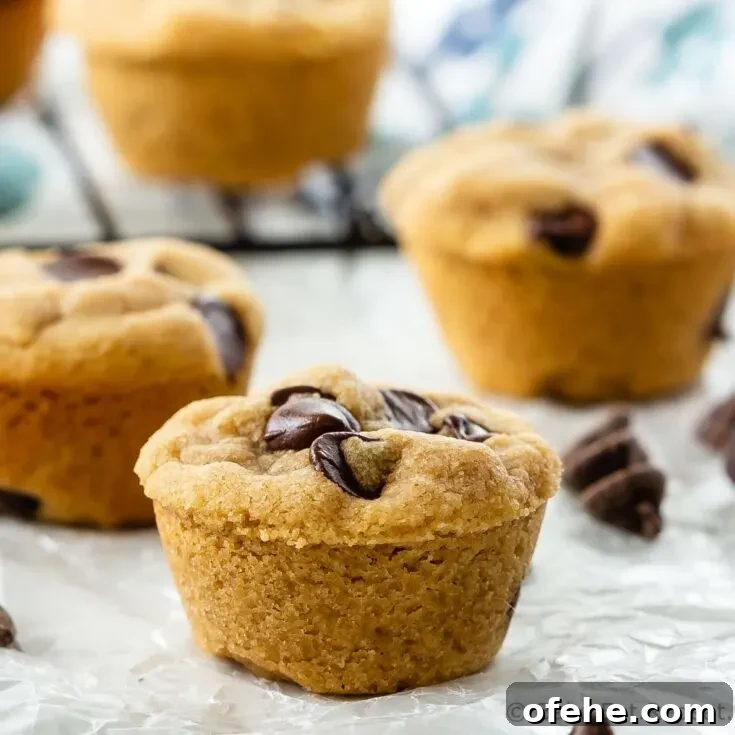 Chewy Chocolate Chip Peanut Butter Cookie Cups
