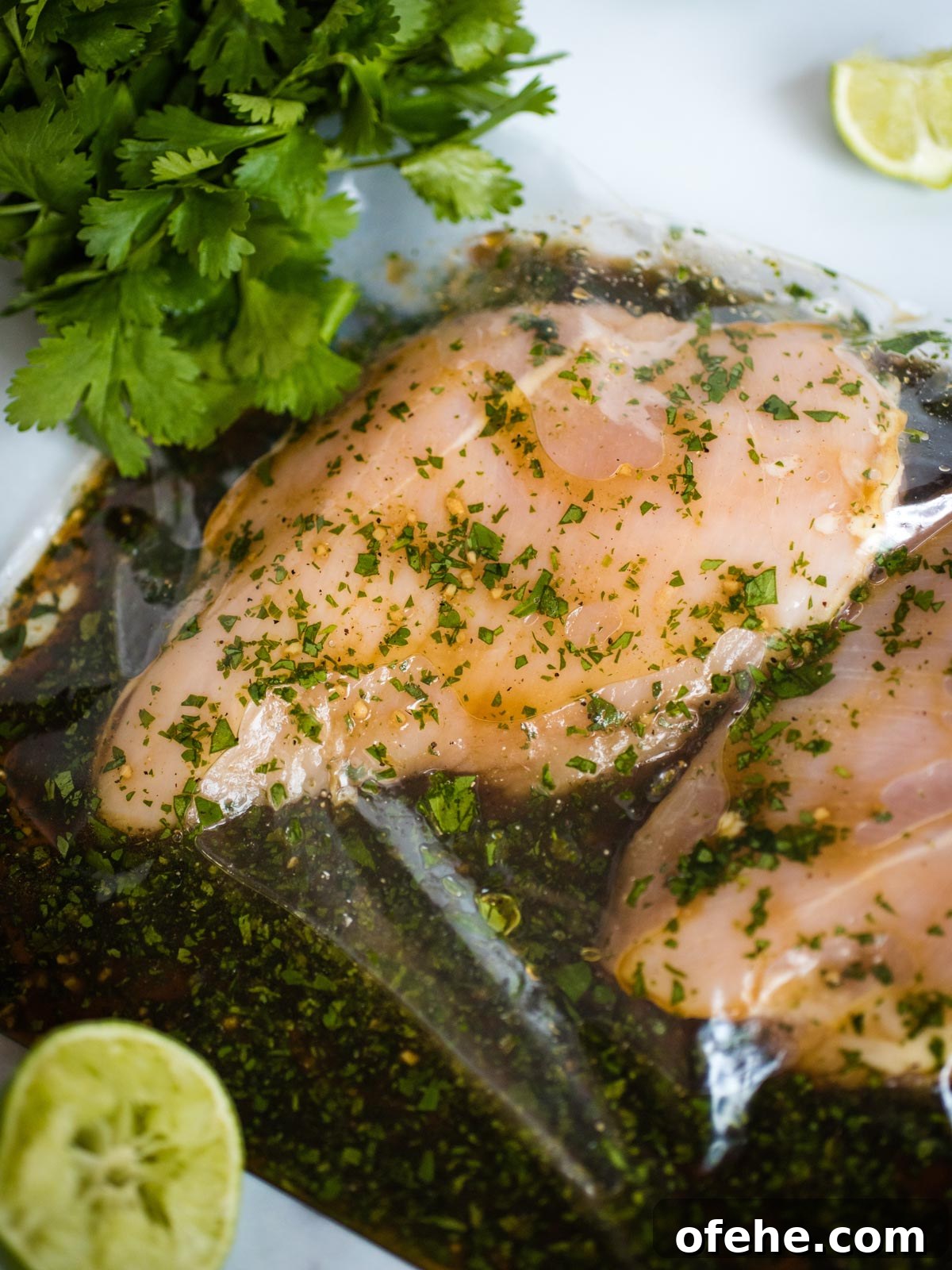 Honey Cilantro Lime Chicken Marinade Recipe for Grilled Chicken 7 marinated raw chicken in a bag