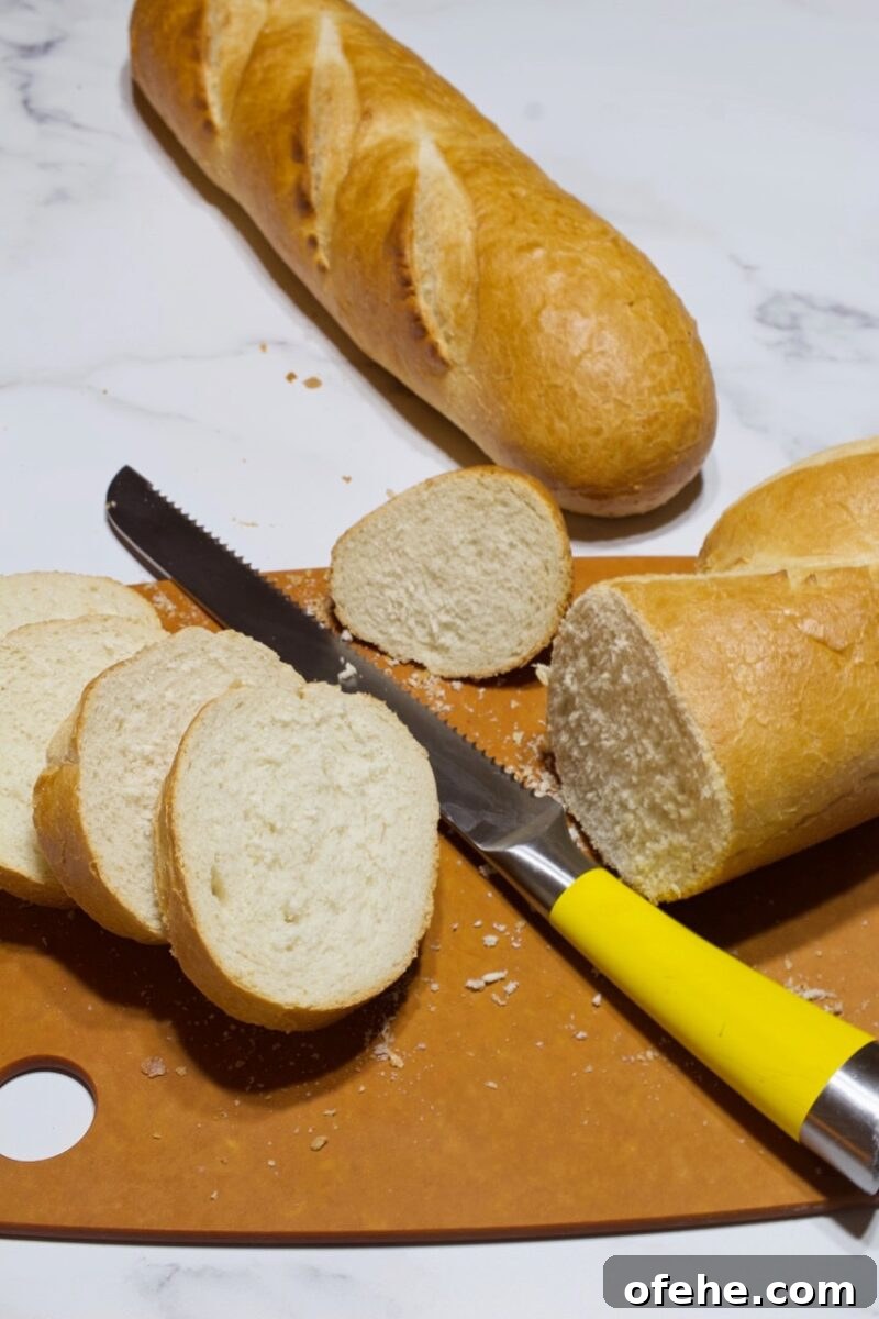 Sliced French bread