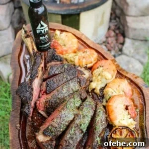 Top Surf and Turf Recipes for Dinner: Steak and Seafood Ideas 15 Grilled Steak and Shrimp with BLK Garlic Butter.