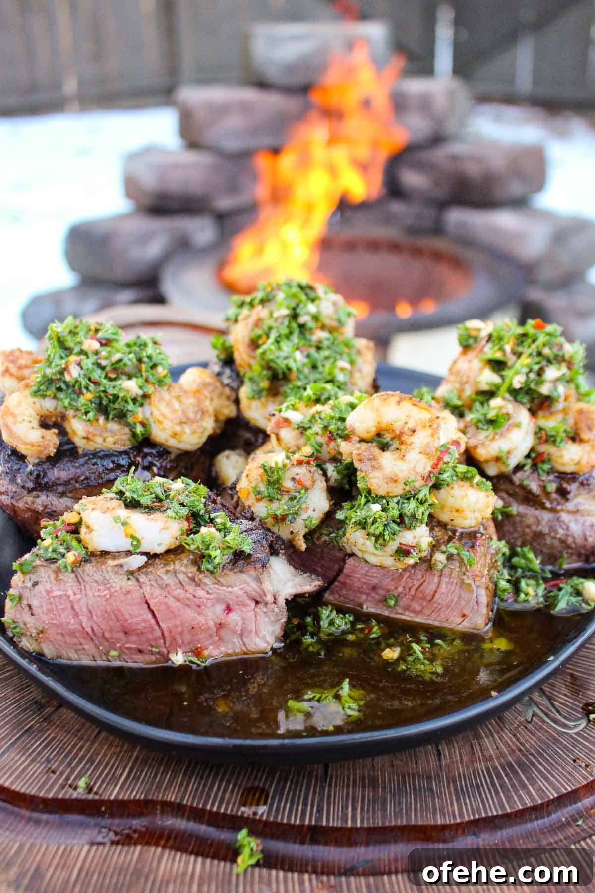 Top Surf and Turf Recipes for Dinner: Steak and Seafood Ideas 3 Steak and shrimp grilled over the fire.