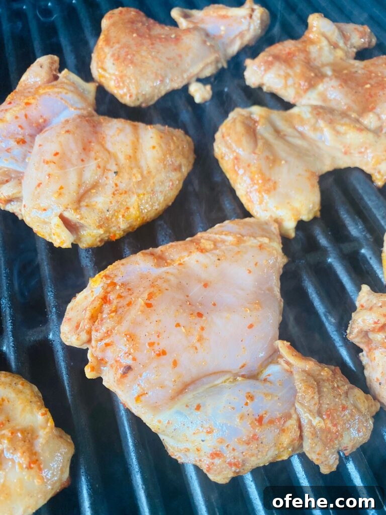 chicken on the grill before cooking