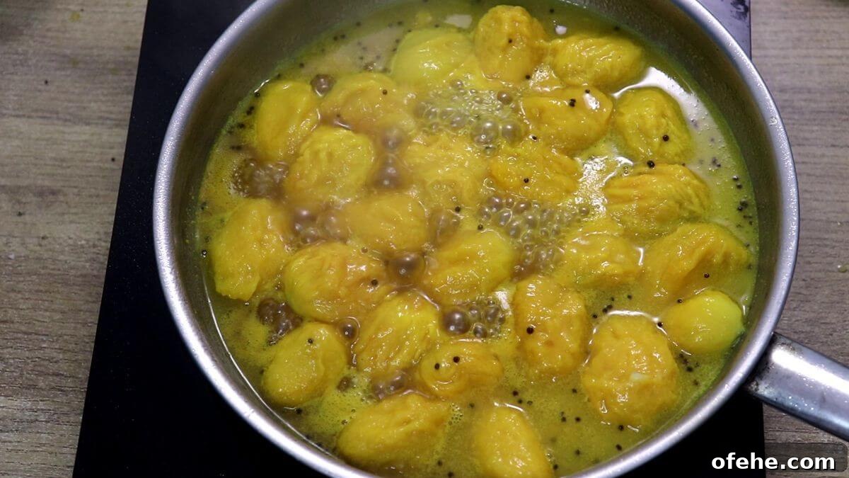 cooking ghota for mango sasav.