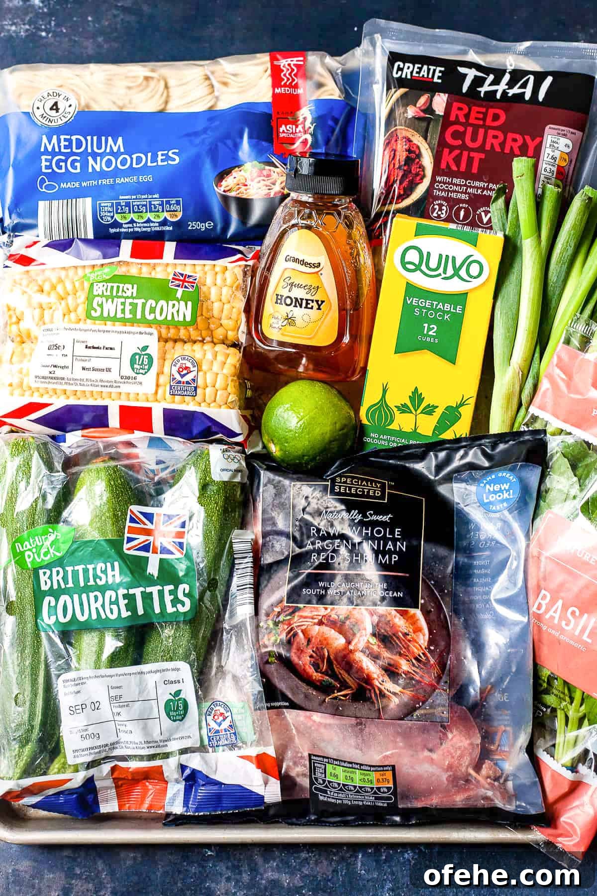 30-Minute Red Thai Prawn Curry Recipe for Busy Weeknights 3 Aldi ingredients for making Thai curry prawn bowls.