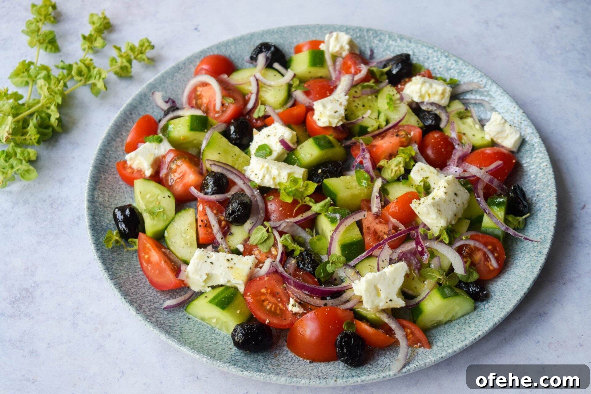 Authentic Greek Salad Recipe with Feta & Classic Dressing 2 greek-salad-recipe