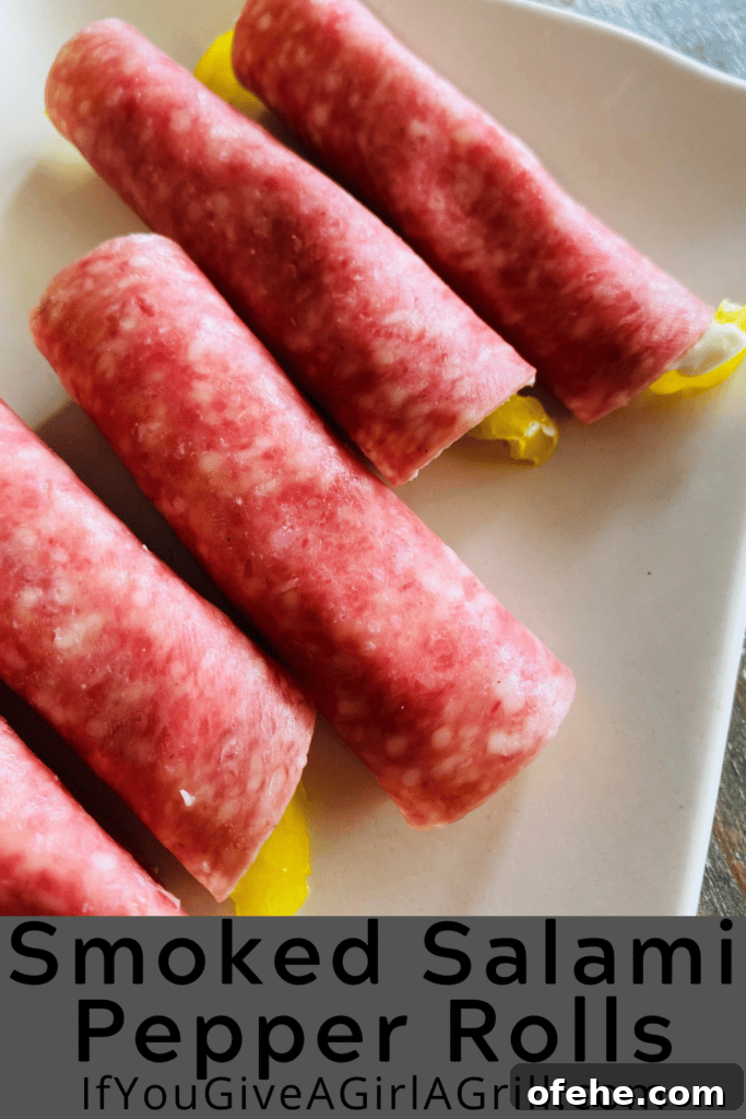 Smoked Salami and Roasted Pepper Pinwheels 14 Smoked Salami Pepper Rolls