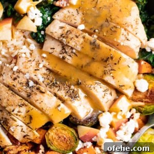 Autumn Harvest Chicken Bowls Recipe with Roasted Veggies 9 Harvest Chicken bowl with maple dijon dressing.