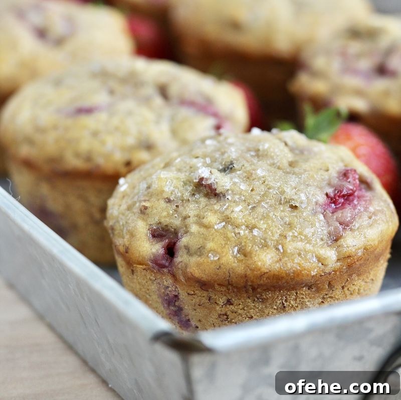 Strawberry Banana Walnut Muffins with Honey Glaze 3 strawberry banana nut muffins