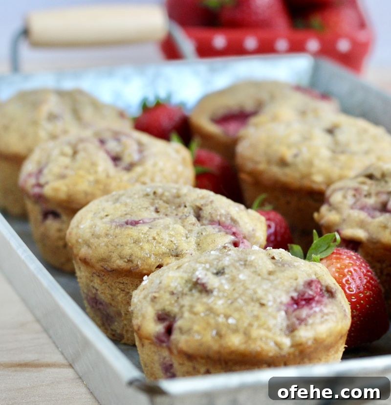 Strawberry Banana Walnut Muffins with Honey Glaze 5 vegan strawberry banana muffins