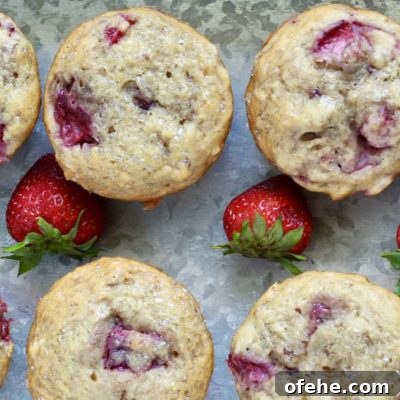 Strawberry Banana Walnut Muffins with Honey Glaze 6 vegan strawberry banana muffins