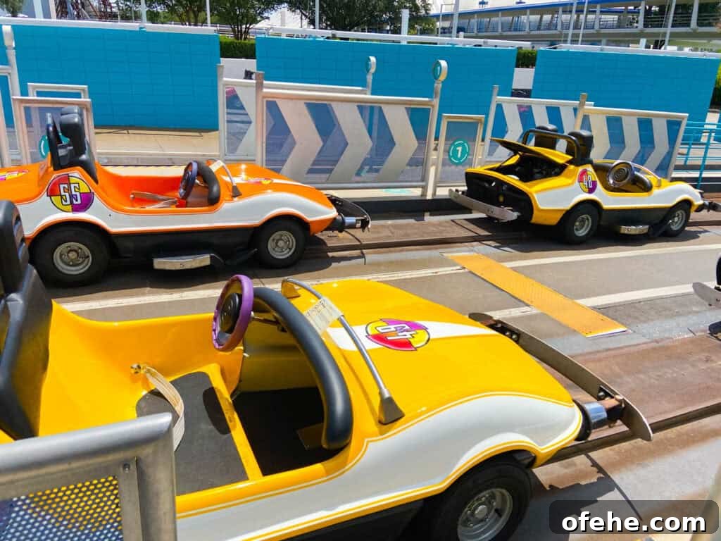 cars you can ride at Tomorrowland Speedway.