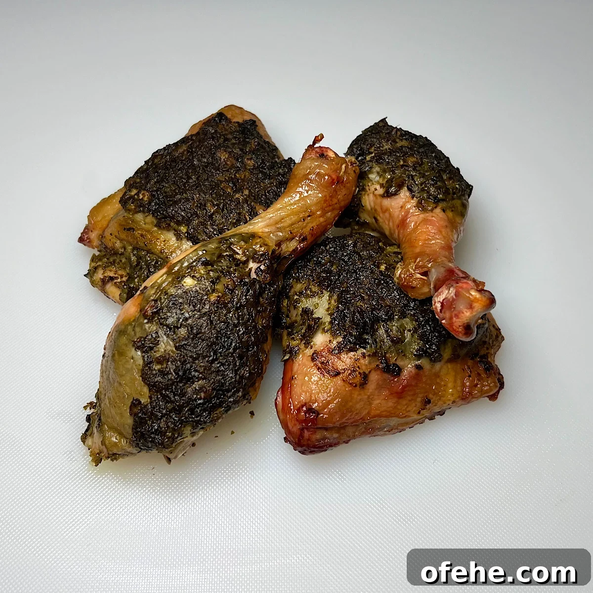 Grilled Chicken Leg Quarters with Basil Pesto Sauce 2 four pieces pesto chicken