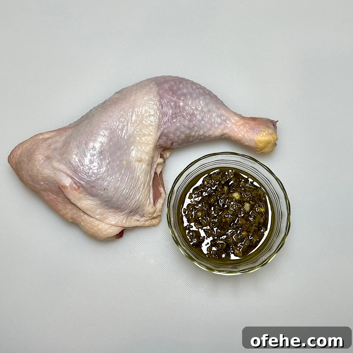 Grilled Chicken Leg Quarters with Basil Pesto Sauce 5 chicken leg quarter with pesto