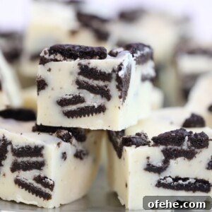Spooky Witch Finger Cookie Recipe for Halloween Treats 26 Close-up of 3 pieces of Oreo Fudge.