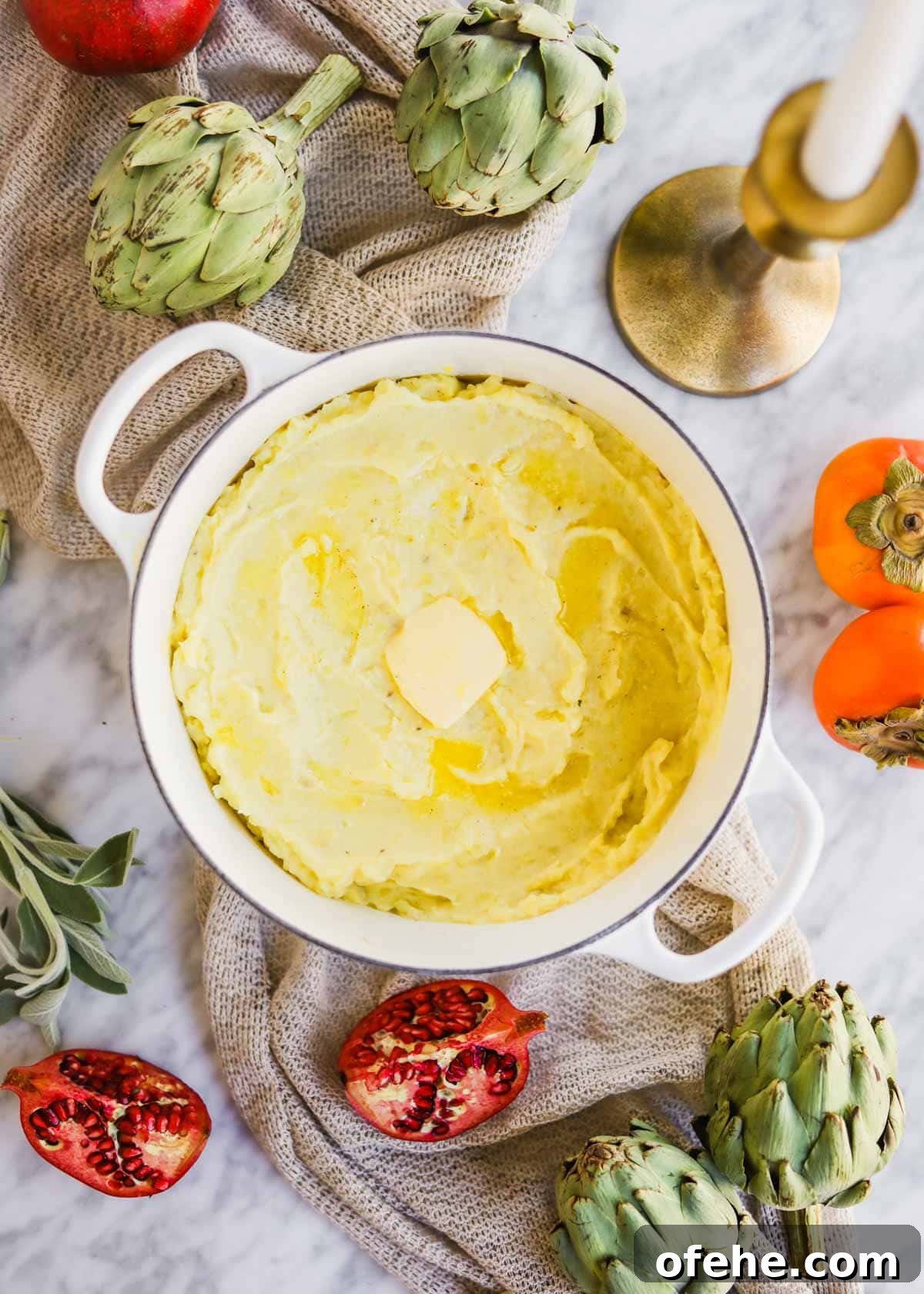 20 Delicious Dishes to Pair with Asparagus 19 Miso mashed potatoes in a white le creuset dutch oven.
