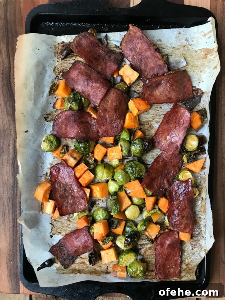 Sheet Pan Breakfast with Sweet Potato, Brussels Sprouts & Bacon 2 80 Day Obsession Sweet Potato Sheet Pan Breakfast | Confessions of a Fit Foodie