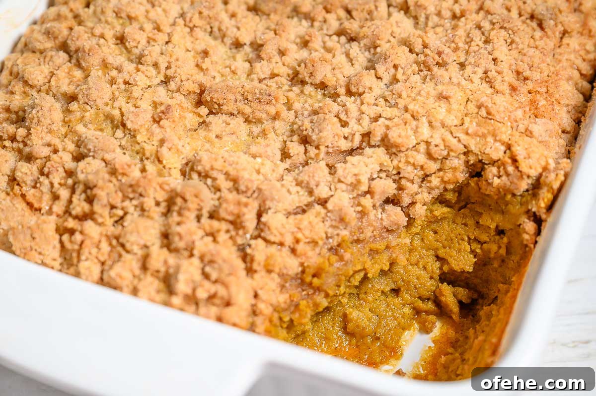 Ultimate Pumpkin Crisp Recipe for Fall Gatherings 6 Pumpkin Crisp in a 9x13 baking dish.