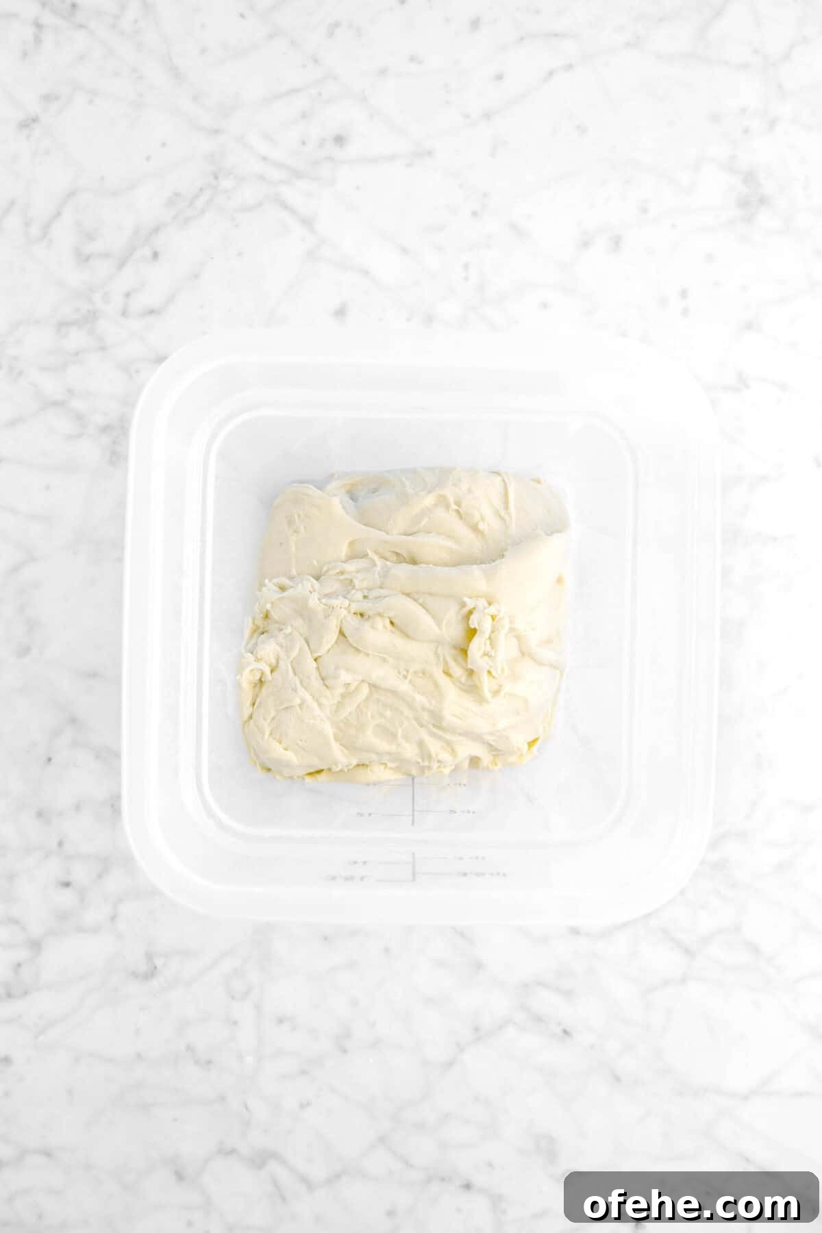 dough in plastic container
