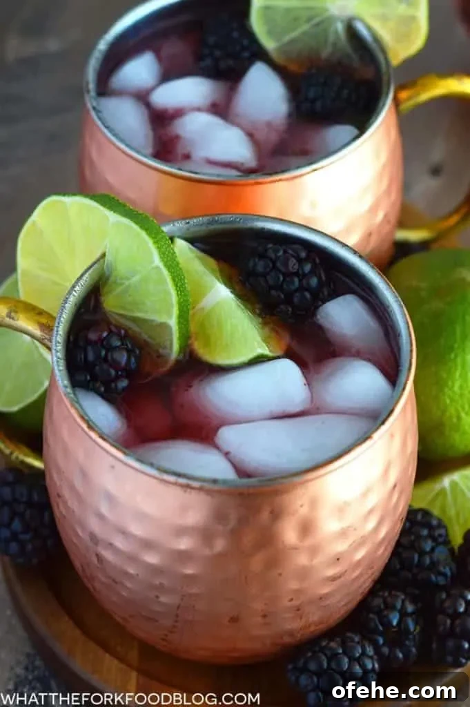 Blackberry Moscow Mule Recipe: Refreshing Cocktail with Lime and Mint 3 Blackberry Moscow Mule from What The Fork Food Blog | whattheforkfoodblog.com