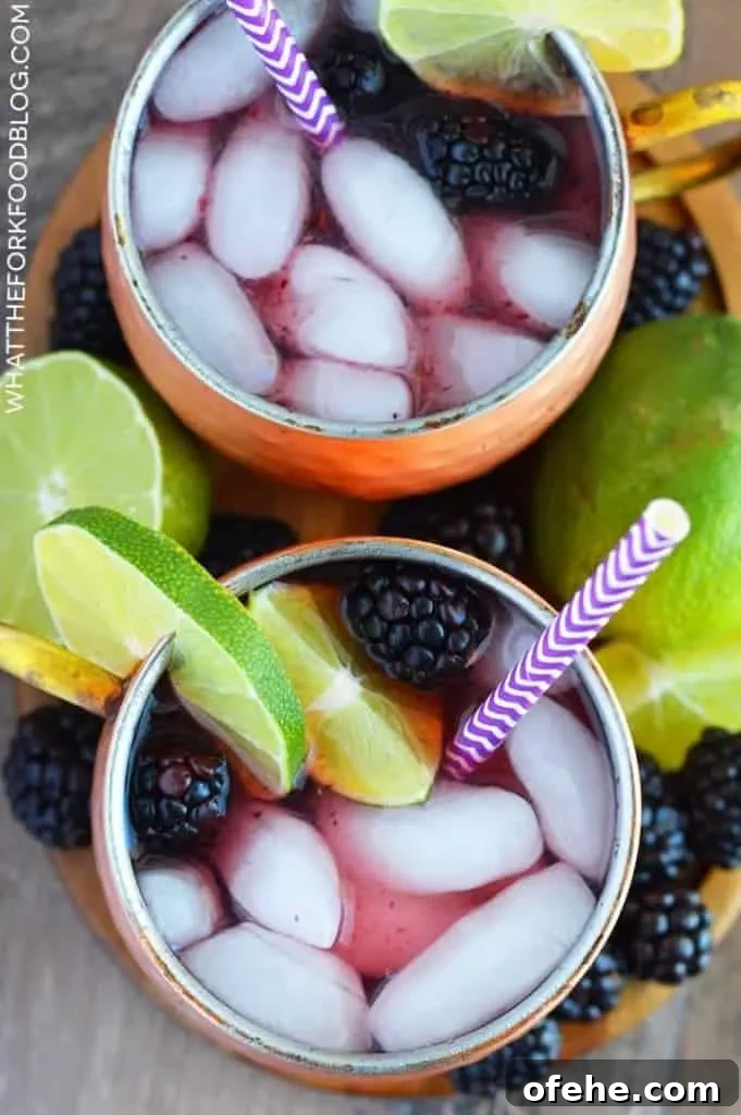 Blackberry Moscow Mule Recipe: Refreshing Cocktail with Lime and Mint 5 Blackberry Moscow Mule from What The Fork Food Blog | whattheforkfoodblog.com