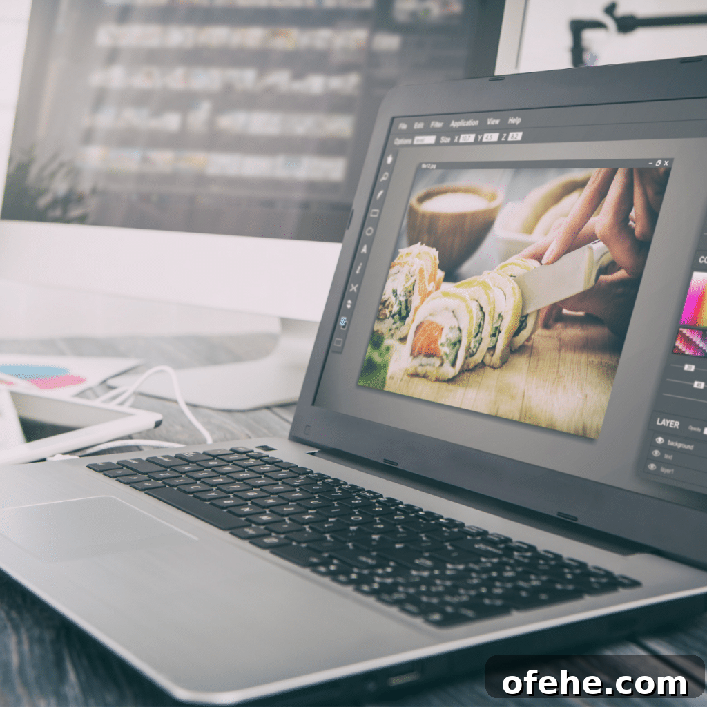 Buying SVG Files: 9 Tips to Choose the Right Design and License 4 Photographer camera editor monitor design laptop photo screen photography - stock image
