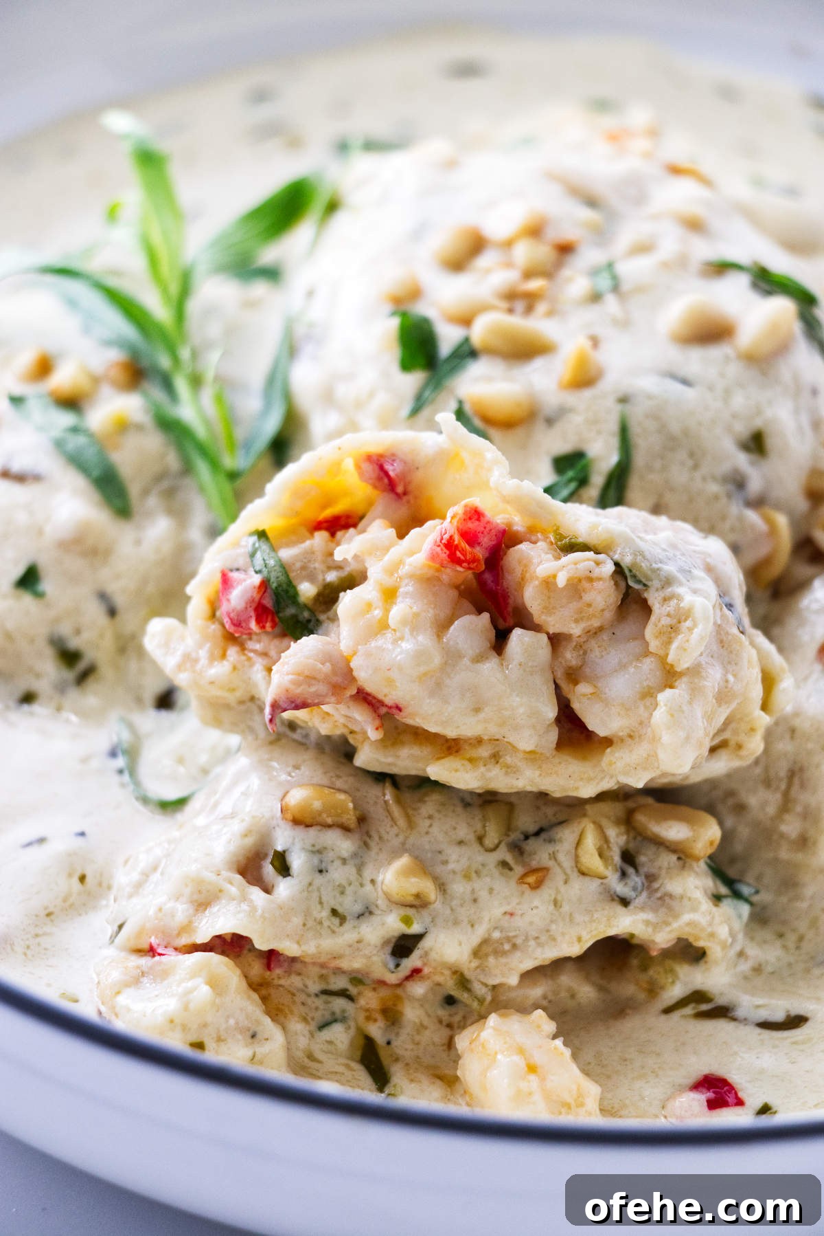 Lobster Ravioli Recipe: Creamy Sauce and Lemon Herb Tips 2 A ravioli with lobster filling.