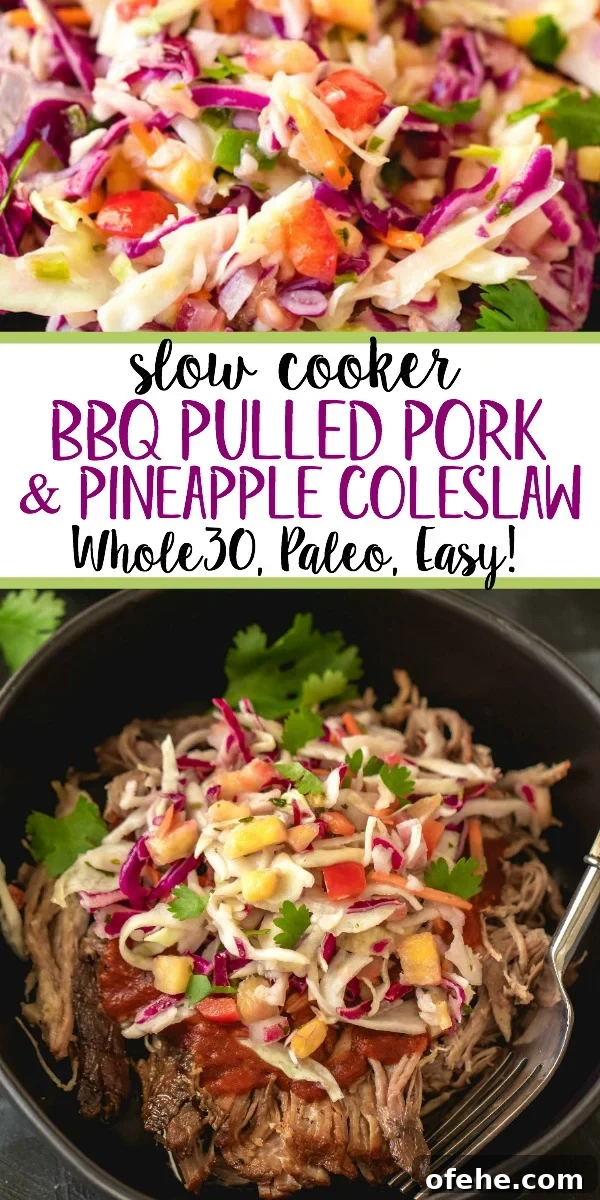 Slow cooker pulled pork with pineapple coleslaw Slow cooker pulled pork with pineapple coleslaw