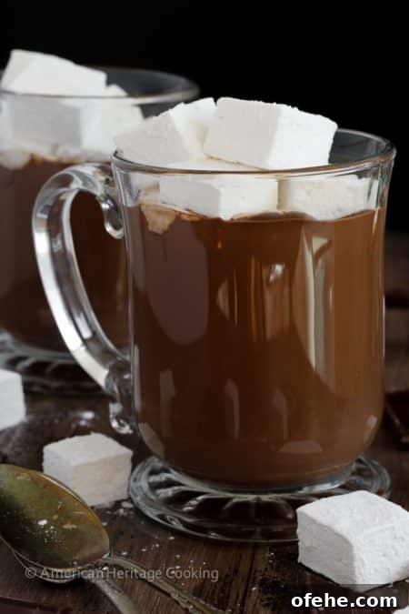 Decadent Hot Chocolate Recipe for Rich, Comforting Cocoa 2 The BEST Hot Chocolate: This hot chocolate is incredibly rich, creamy and silky. It is decadence in a mug. Deep dark chocolate is balanced with a little salt to temper the sweetness and to enhance the chocolate flavor.